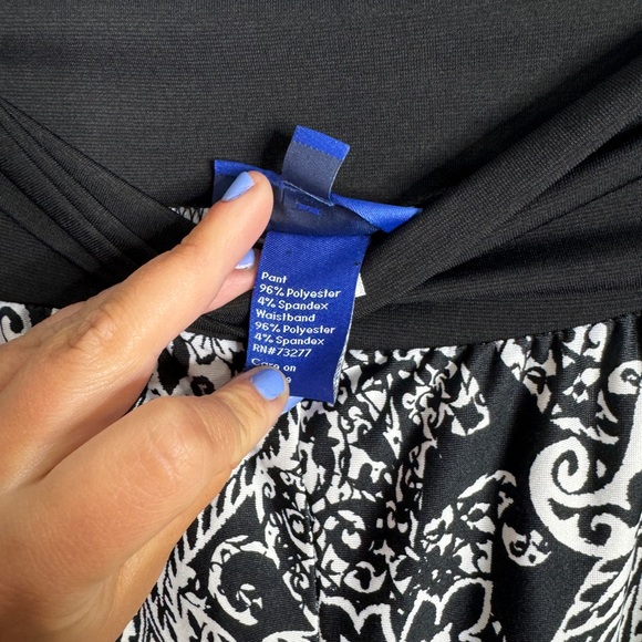 Apt 9 black white multicolor nwt wide leg palazzo pants - Picture 3 of 5